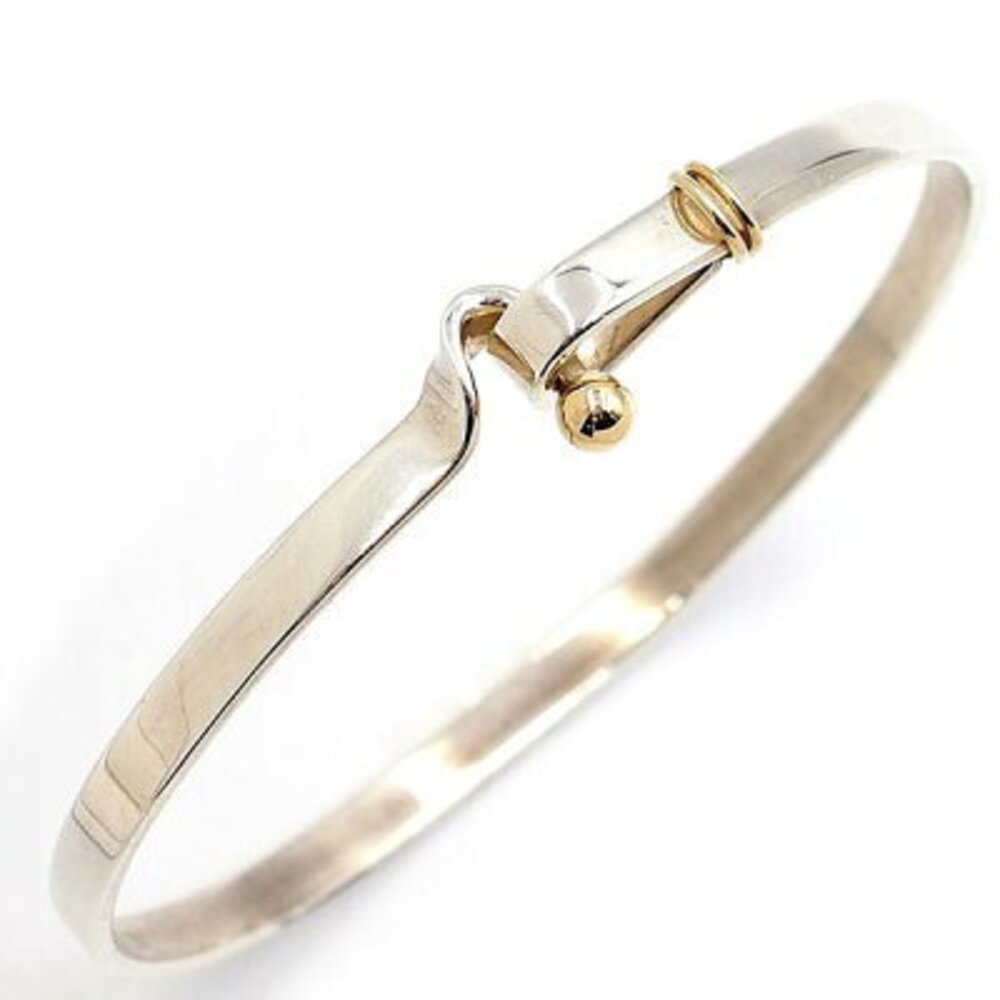 Tiffany Hook Eye Bangle Yellow Gold Silver Bracelet Accessory
